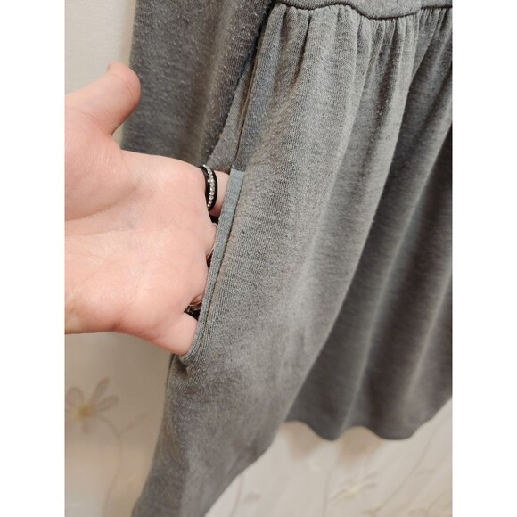 CAT & JACK GIRLS 5T GREY LONG SLEEVE DRESS DRAPEY SOFT COZY NUETRAL PLAIN KIDS - Picture 4 of 12